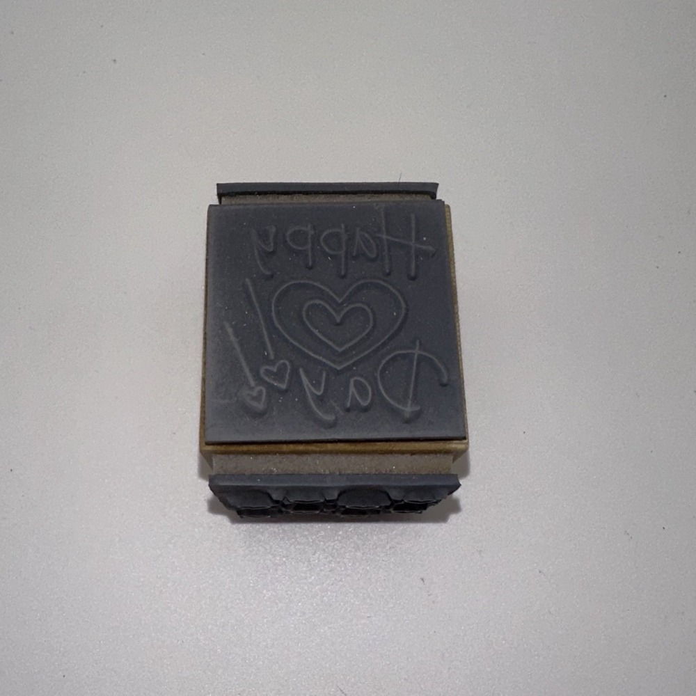 Stampendous Happy Day Heart Cube MTC12 Background Wood Rubber Stamp Art 4-Sided - Picture 4 of 8